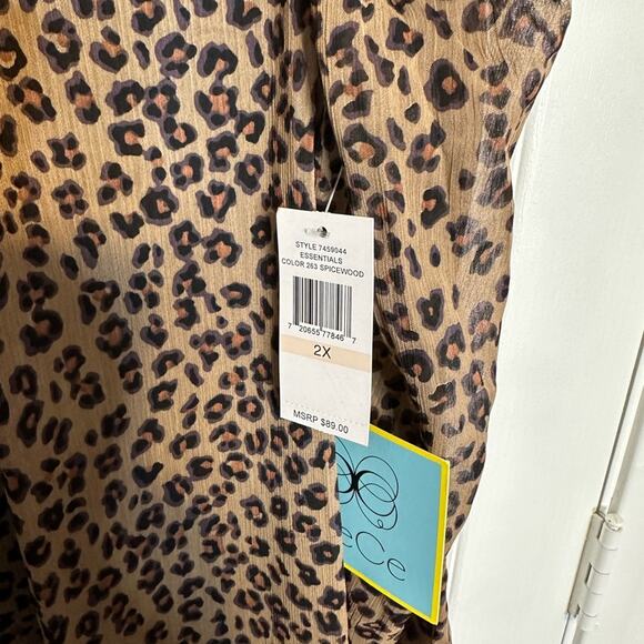 NWT Cece cheetah print blouse MSRP $89 - Picture 4 of 4